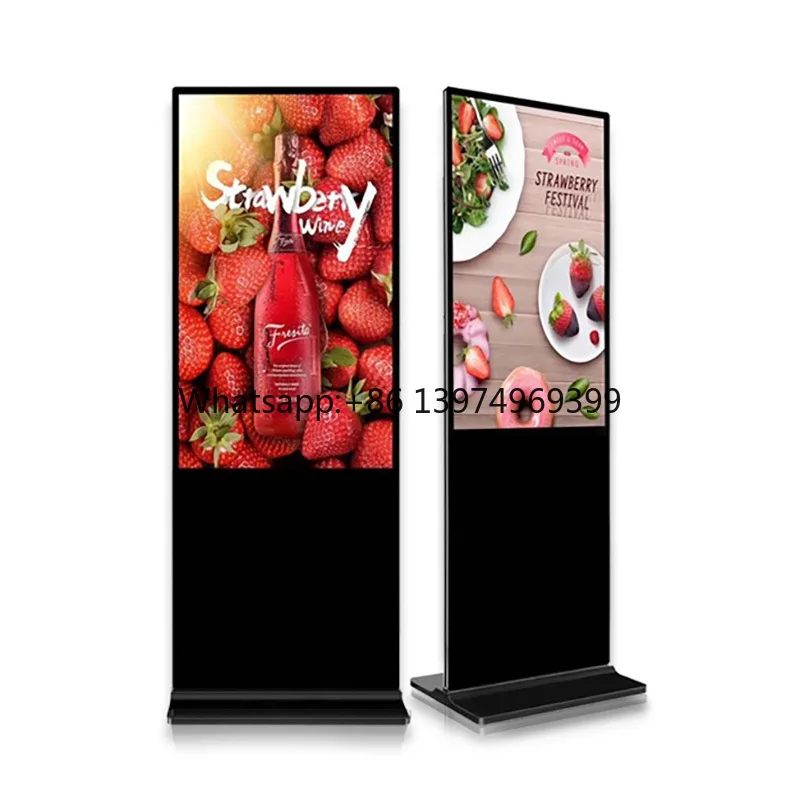 IPS Panel LCD 49 55 Inch Indoor Totem Touch Screen Advertising Display Floor Standing Electronic Signage Kiosk for Retail Store