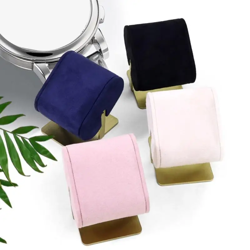 

9HJK Premium Velvets Bracelet Holder Alloy Base For Necklaces Watches Vanity Tray