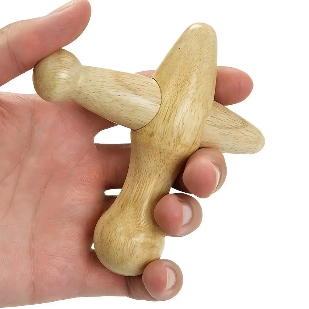 

Деревянный массажный роликовый инструмент, ручной деревянный массажер, деревянный массажный ролик для спины для шеи, ног, спины, глубокого массажа мышц тканей