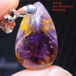 Natural Purple Cacoxenite Auralite 23 Pendant Rectangle Canada Women Water Drop Crystal Auralite 23 Jewelry AAAAA