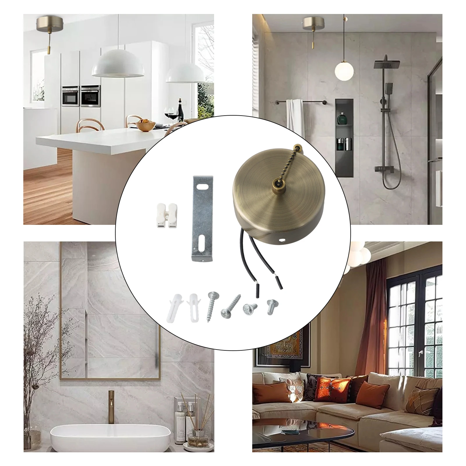 Bathroom Lighting Home Decor Bathroom Light Control Chain Set Switch Hassle-Free Experience Quick Light Activation