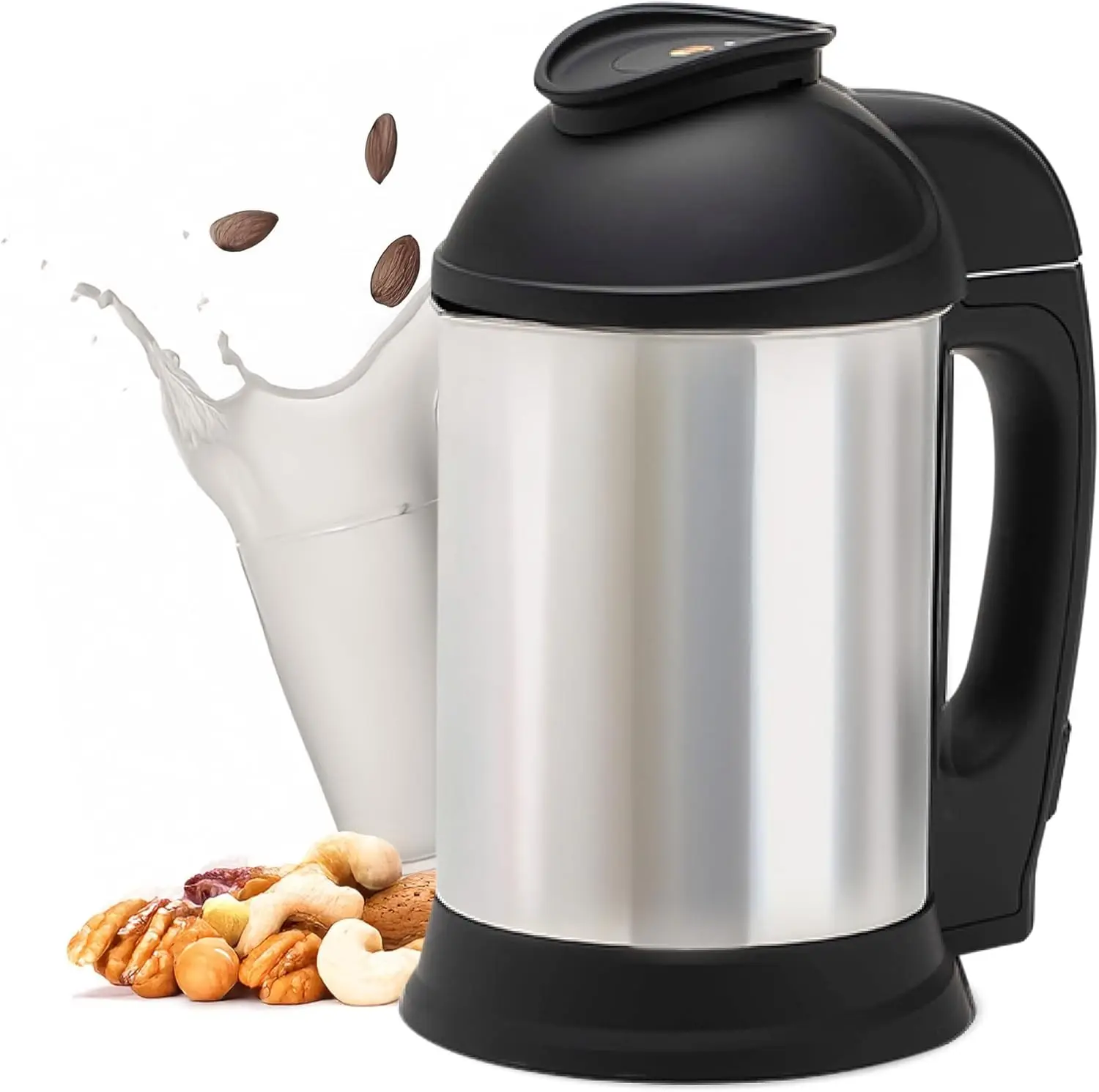For Almond, Oat, Cashew, Soy Milk, Stainless Steel Plant-Based Milk Maker, No Straining Needed, Makes 5-6 Cups, 120V