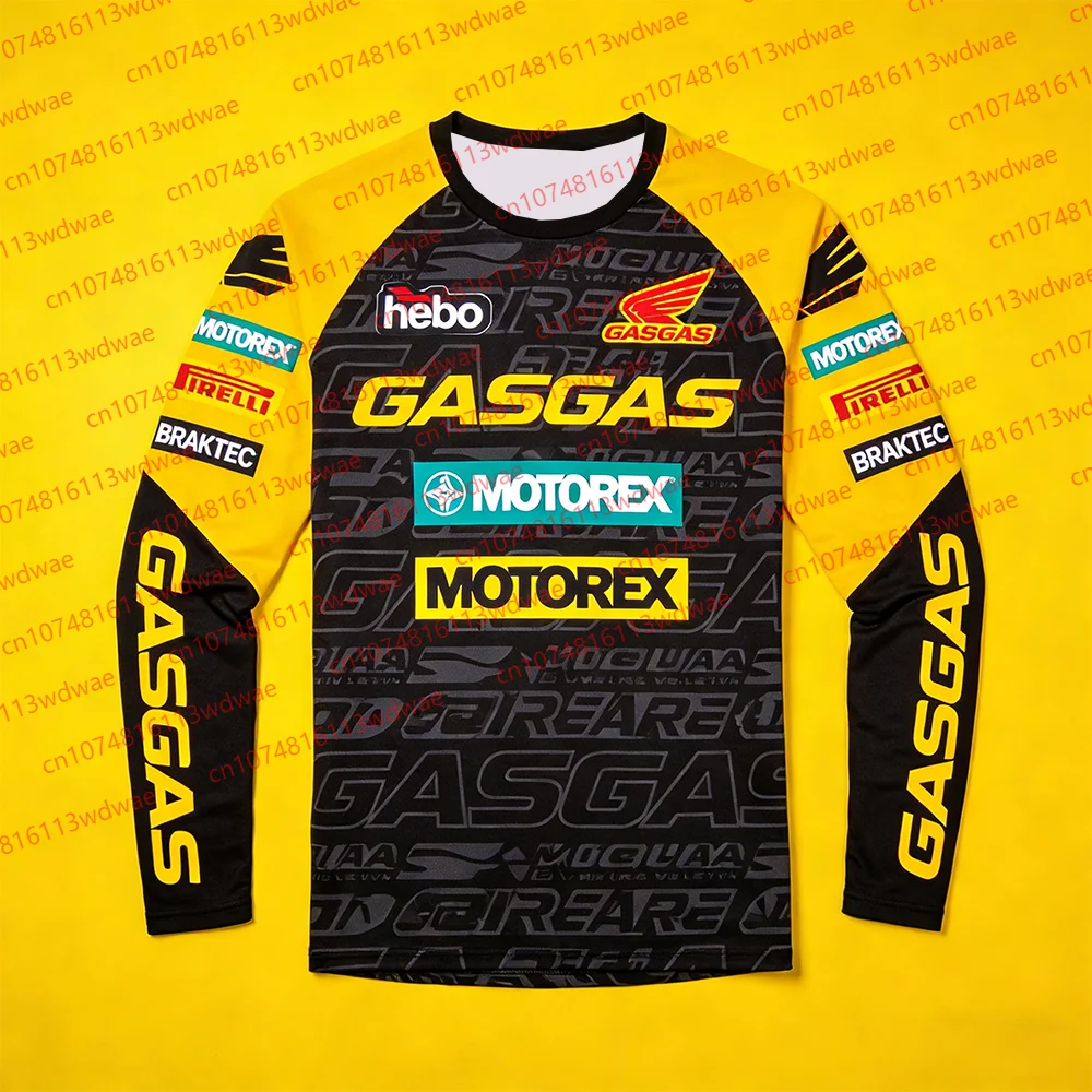 

GASGAS Motocross Jersey Man Outdoor sports motorcycle clothing Hebo Motorex Quick Dry Breathable MX Off-Road Dirt Bike Top Racer