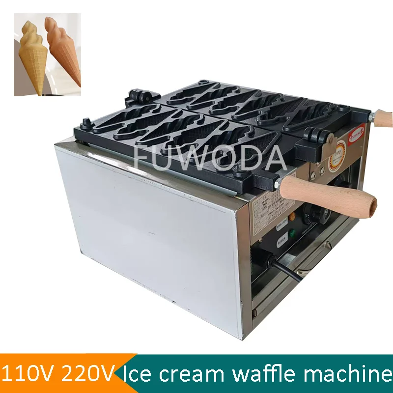 

Электрическая машина для приготовления вафельных рожков для мороженого, 6 шт., по заводской цене, аппарат для тайяки, хит продаж, машина для вафельных рожков