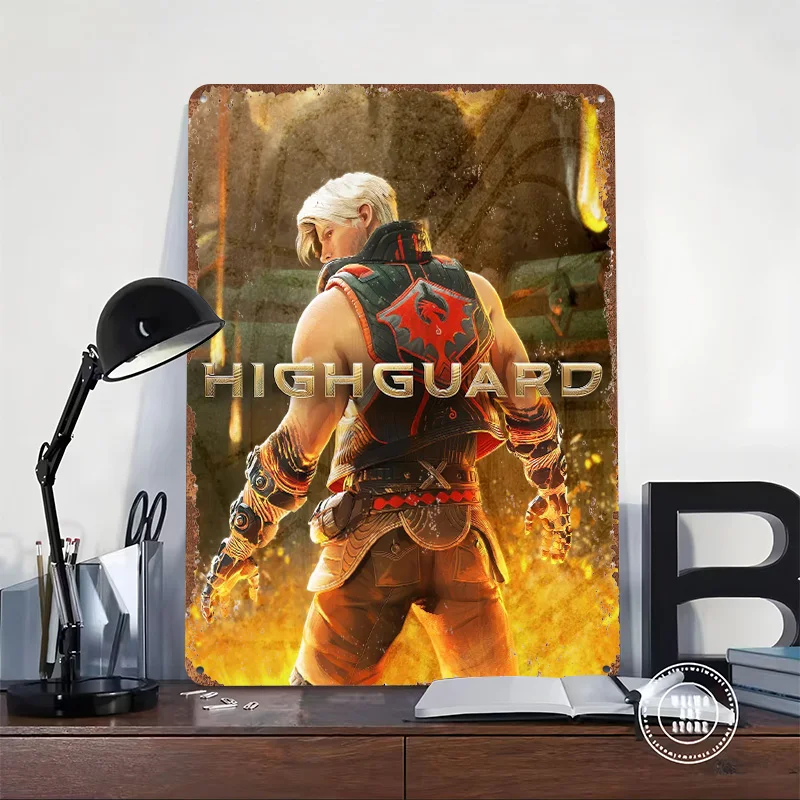Highguard Character Dragon Emblem Metal Poster Custom Wall Art Retro Vintage Tinplate Signs for Man Cave Home Decor Living Room