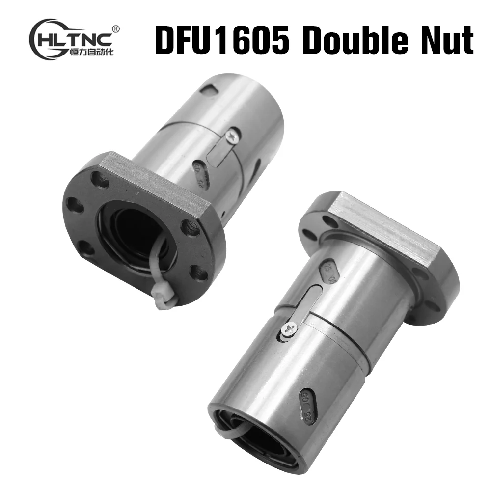 HLTNC DFU1605 RMU1605 Ballscrew 80mm Long Flange Double Nut 16mm Ball screw nut for CNC DIY Engraving Milling Machine Router