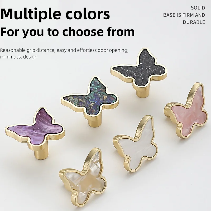 Handles Drawer Cabinet Furniture Kitchen Handles for Cabinet Knob Door Drawer Furniture Kitchen Knob Butterfly Shape Zinc Alloy