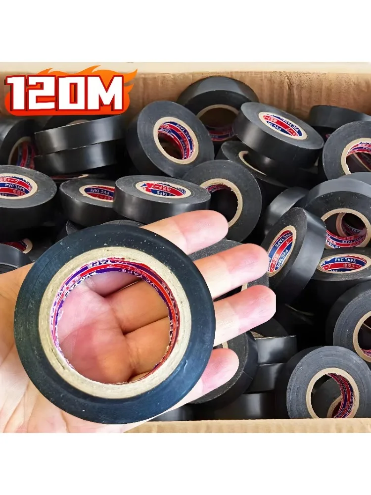 Ruban d'isolation électrique ignifuge noir, ruban adhésif fort pour faisceau de câbles pour câblage électrique, ruban en plastique étanche