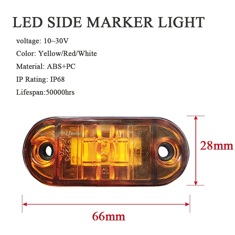 10PCS Warning Light LED Trailer Camion 12V 24V LED Side Marker Truck Accesorios Parking Lights for Volvo for man tgx