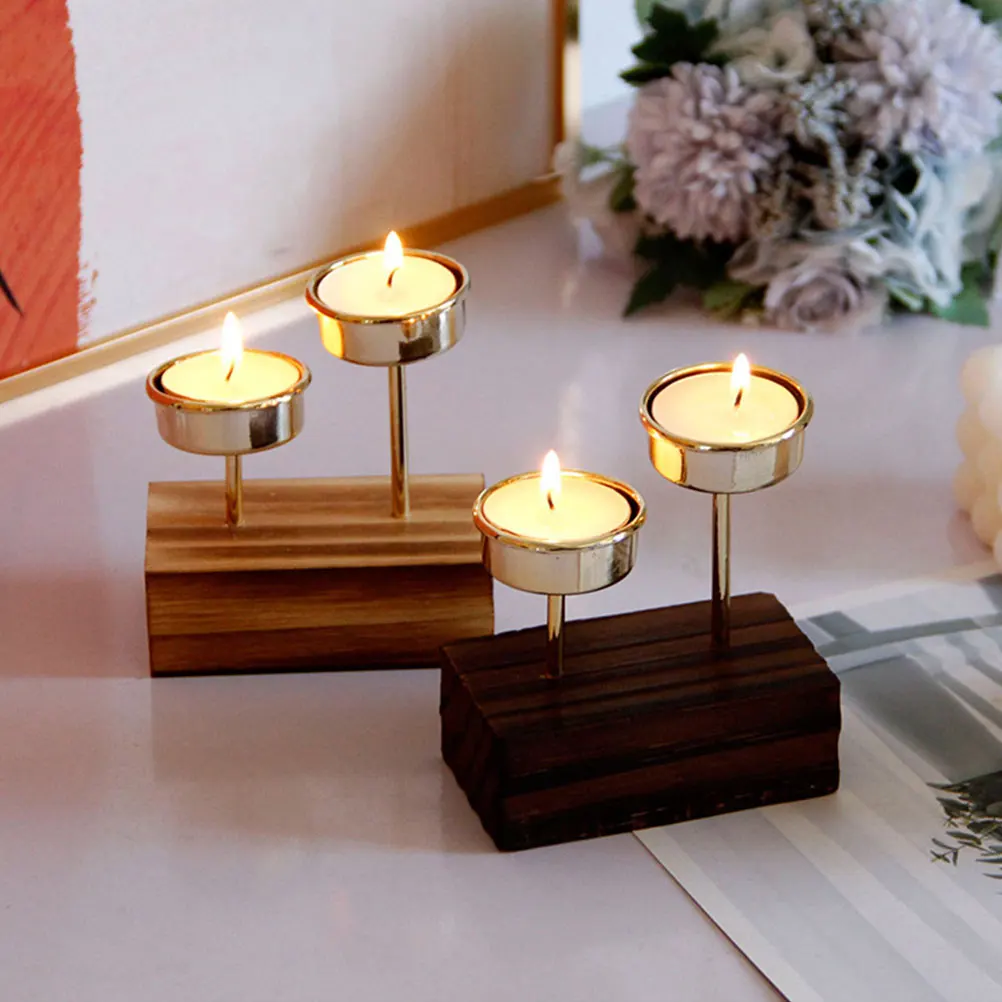 

Wooden C Holder Quality Smooth Surface Romantic Style Restaurant Decoration Wooden C St Home Decor