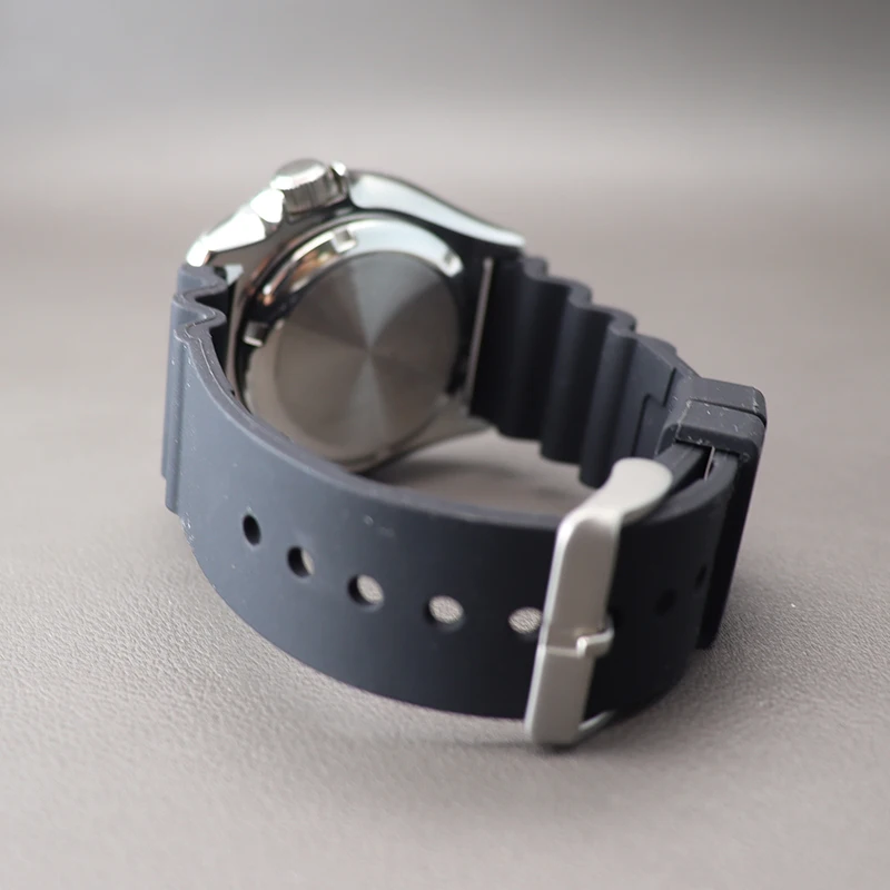 Caja de reloj para hombre de 42,5mm, correa de goma, cristal de zafiro para Mod Skx007 Seiko NH35 NH36/38, movimiento automático, esfera de 28,5mm, 20ATM