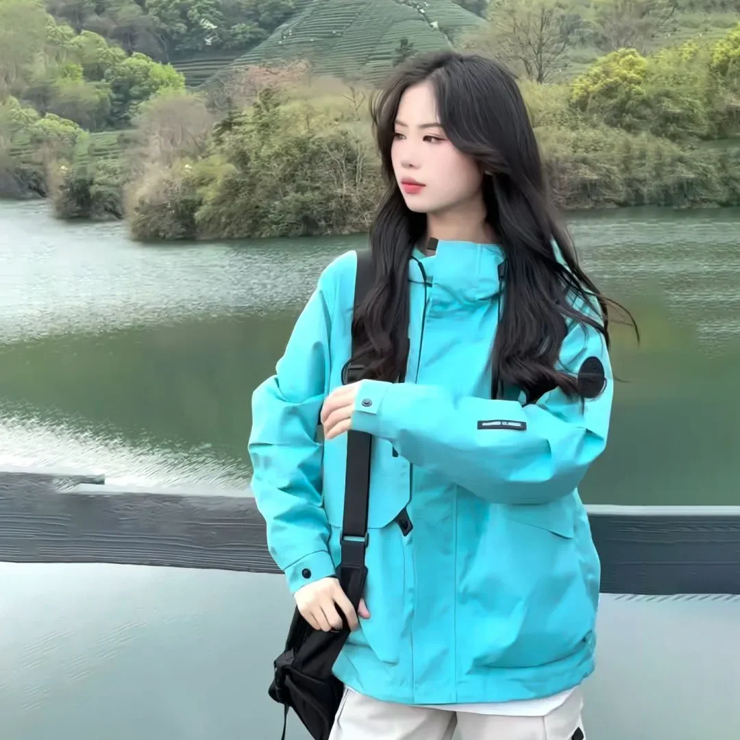 

Chic Casual Charge Clothes 2025 Spring Autumn New Windproof Jacket Outwear Women's Fashion Loose Hooded Windbreaker Coat Tops