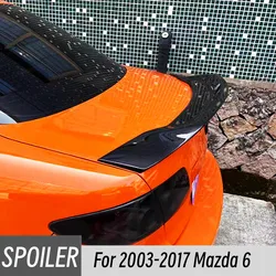 For Mazda 6 2003 -2017 R Style ABS Plastic Glossy Black Rear Trunk Lip Spoiler Wing Body Kit Accessories