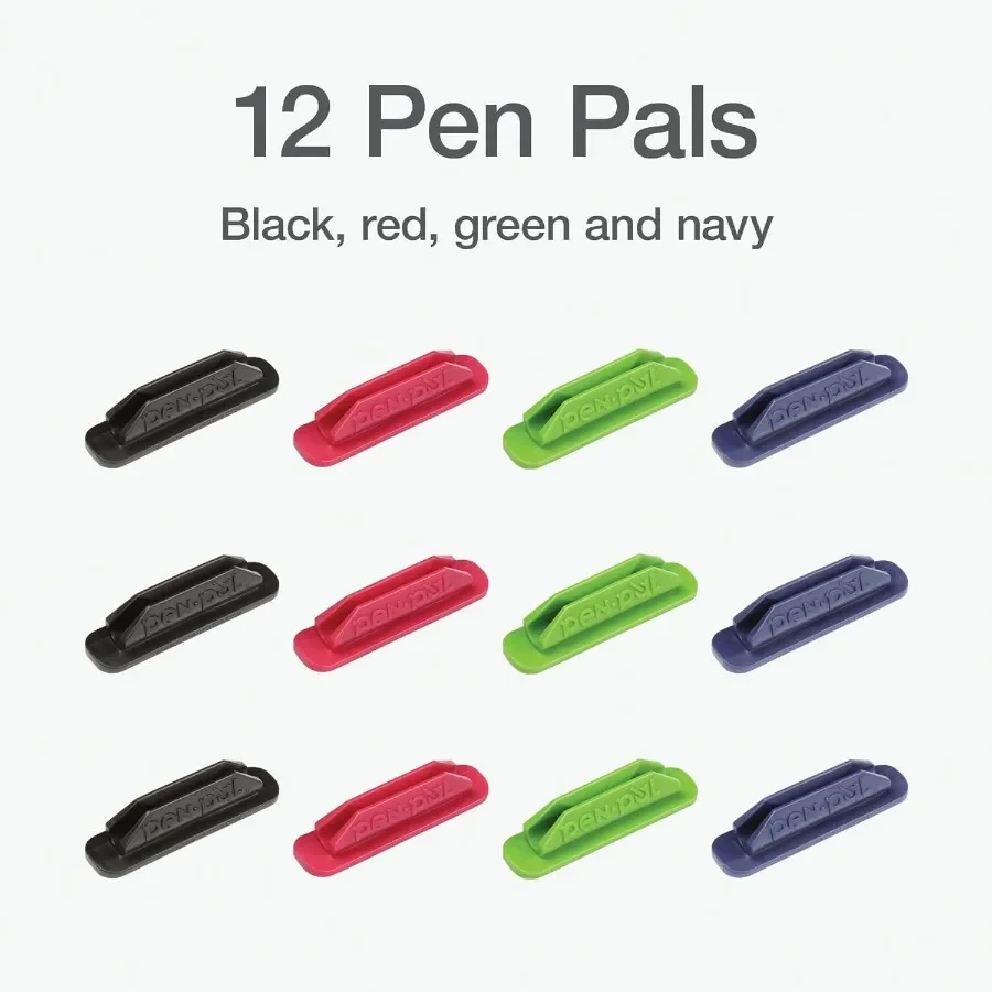 حاملات أقلام لاصقة للحافظة، 12 عبوة من منظم أقلام مرن للمعلمين واللوازم المكتبية والمدرسية، متعددة الألوان