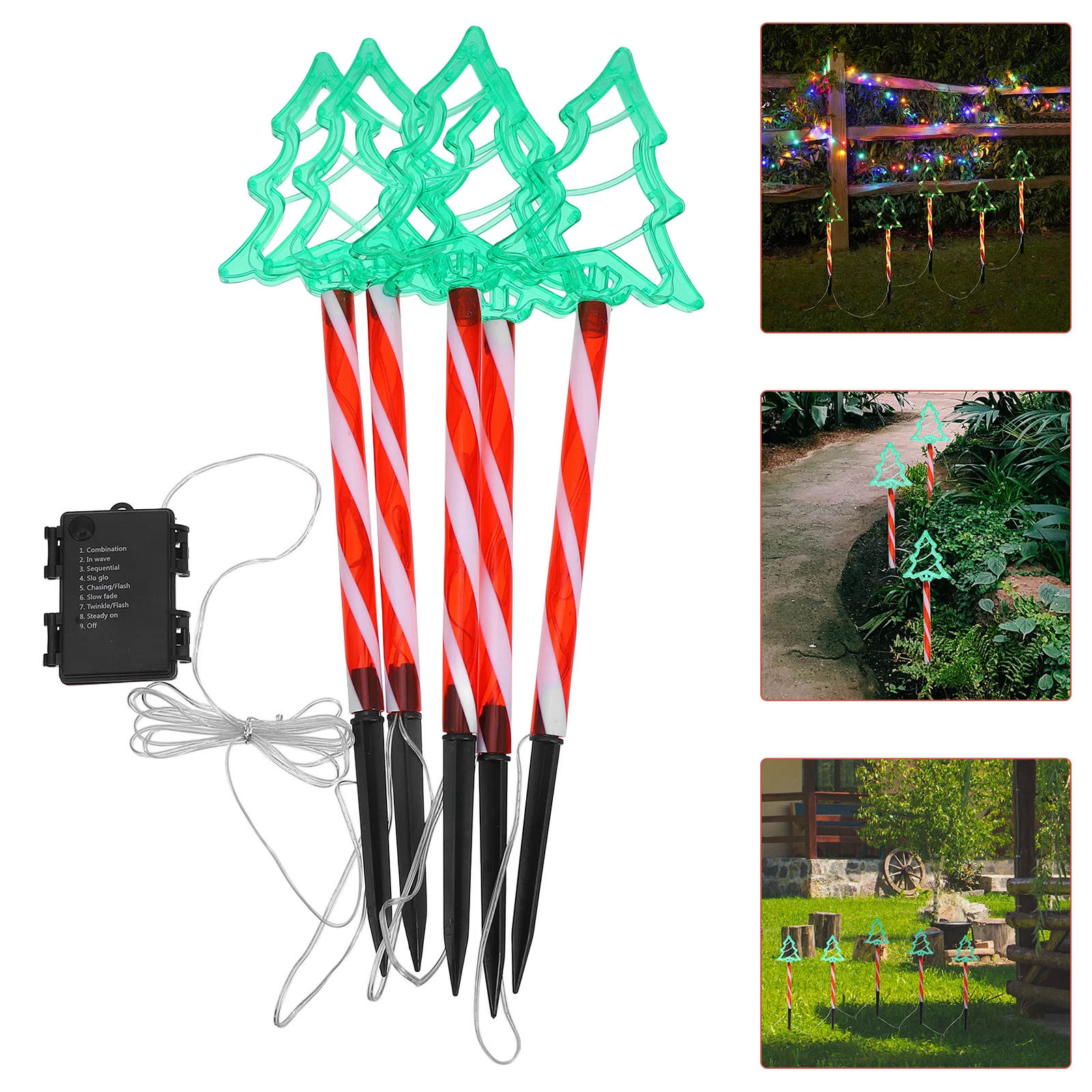 

1Set Christmas Decoration Set LED Outdoor Garden Stake Lights for Lawn Yard Pathway Light Up Christmas Lawn Light Stakes