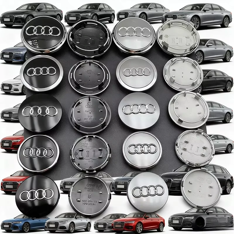 4 pçs audi centro da roda do carro hub caps 60 61 68 69 compatível com a7 a8 s4 s6 a3 a4 a5 a6 aro capa emblema acessórios 4b0601170