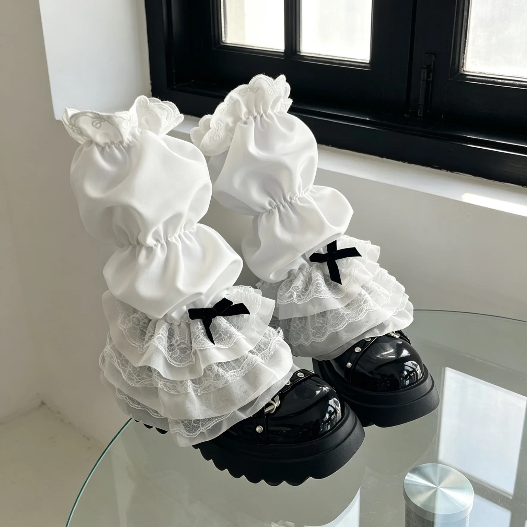 Niedliche Lolita-Multi-Spitzen-Rüschen-Socken, weiche Baumwoll-Kniestrümpfe, Lolita, japanischer Harajuku-Stil, weiche Baumwolle, süßes Cosplay, Alltagskleidung – Detail 7