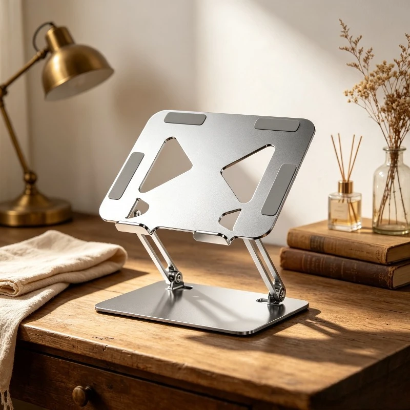 Adjustable Laptop Stand Riser,Portable Ergonomic Cooling Holder for Notebook Tablet, Desktop Ventilated Bracket with Sturdy Base