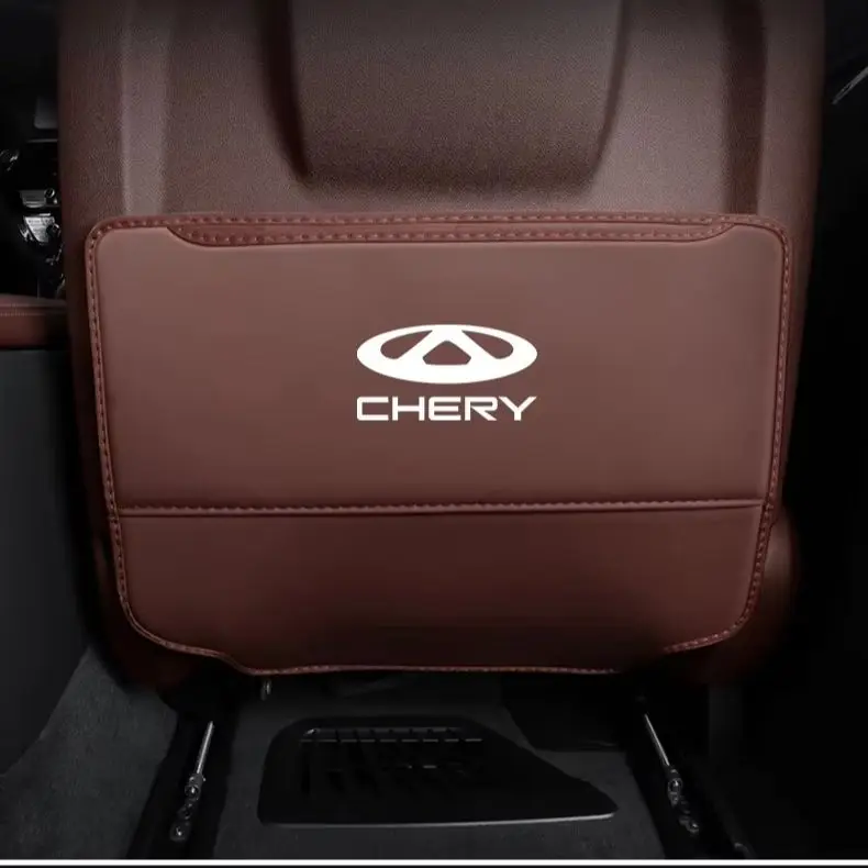 Vehicle 2Pcs Seat Back Anti‑Kick Pad Leather Storage Pocket Fit Chery Tiggo7 Tiggo8 Pro Jetour X70 X90 Omoda5 Jaecoo J7 J8 Inter
