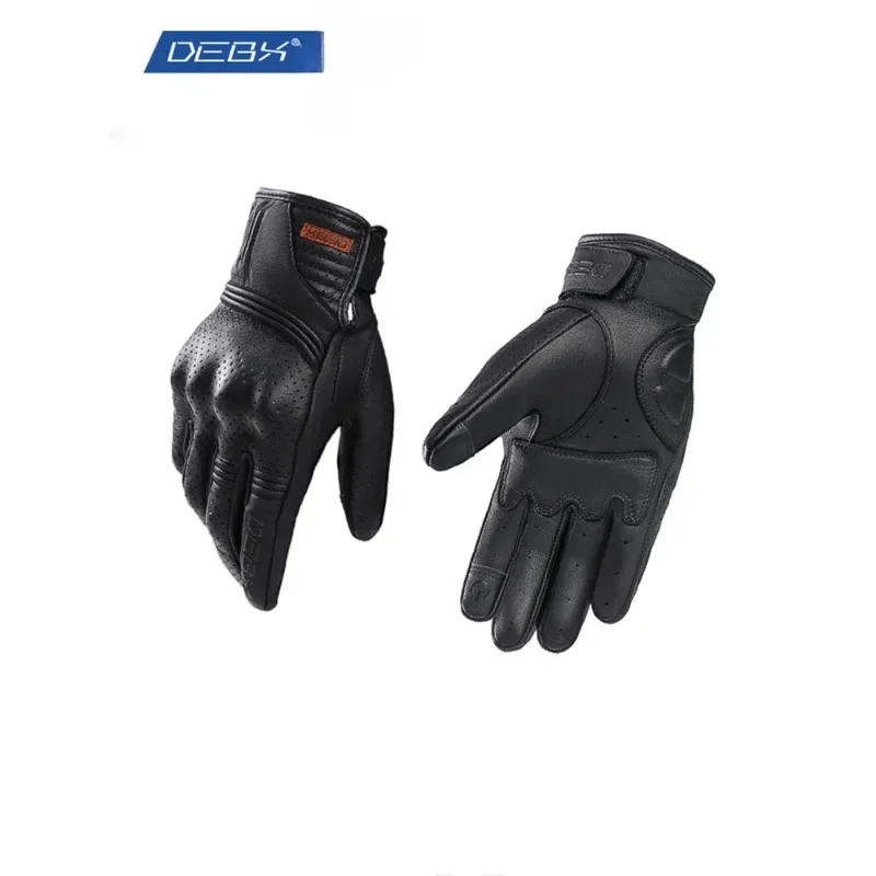 

Motorcycle Gloves Anti-drop Breathable Touch Screen Four Seasons Sheepskin Locomotive Gloves Male Anti-skid Shock Absorption