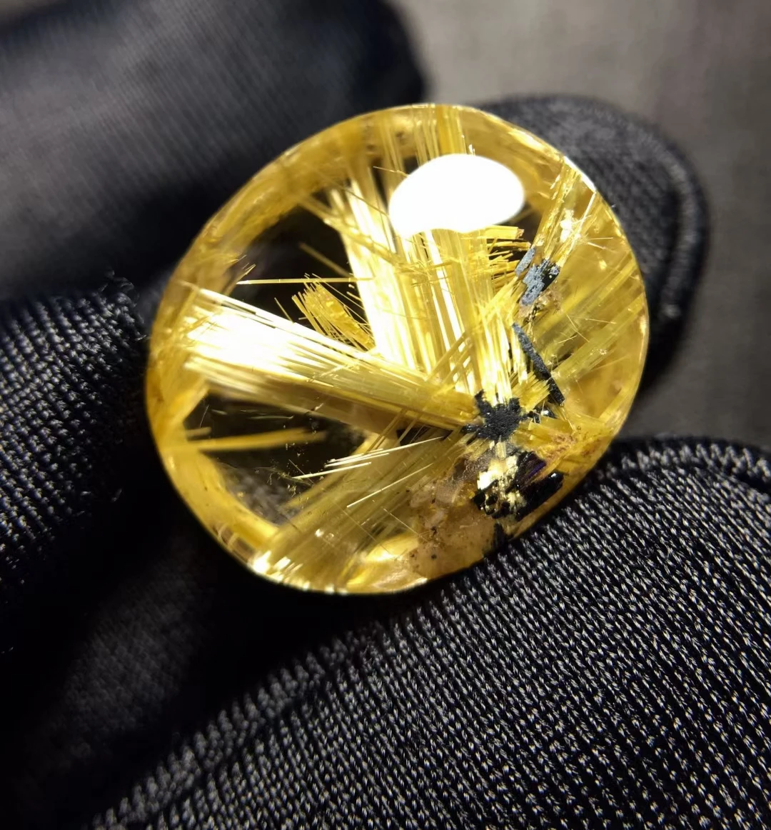 Natural Gold Rutilated Quartz Pendant Rutilated Quartz Jewelry Flower 17*14.8*9mm Gold Men Women Brazil AAAAAAA