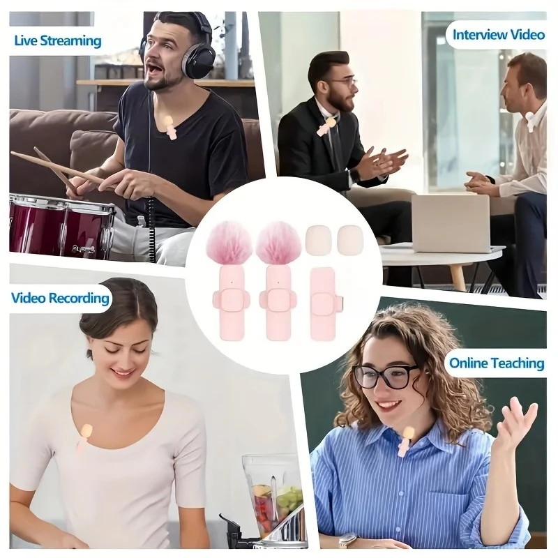 Micrófono de solapa inalámbrico mini para smartphones Type-C para vlogging, TikTok, Facebook, grabación de audio 3