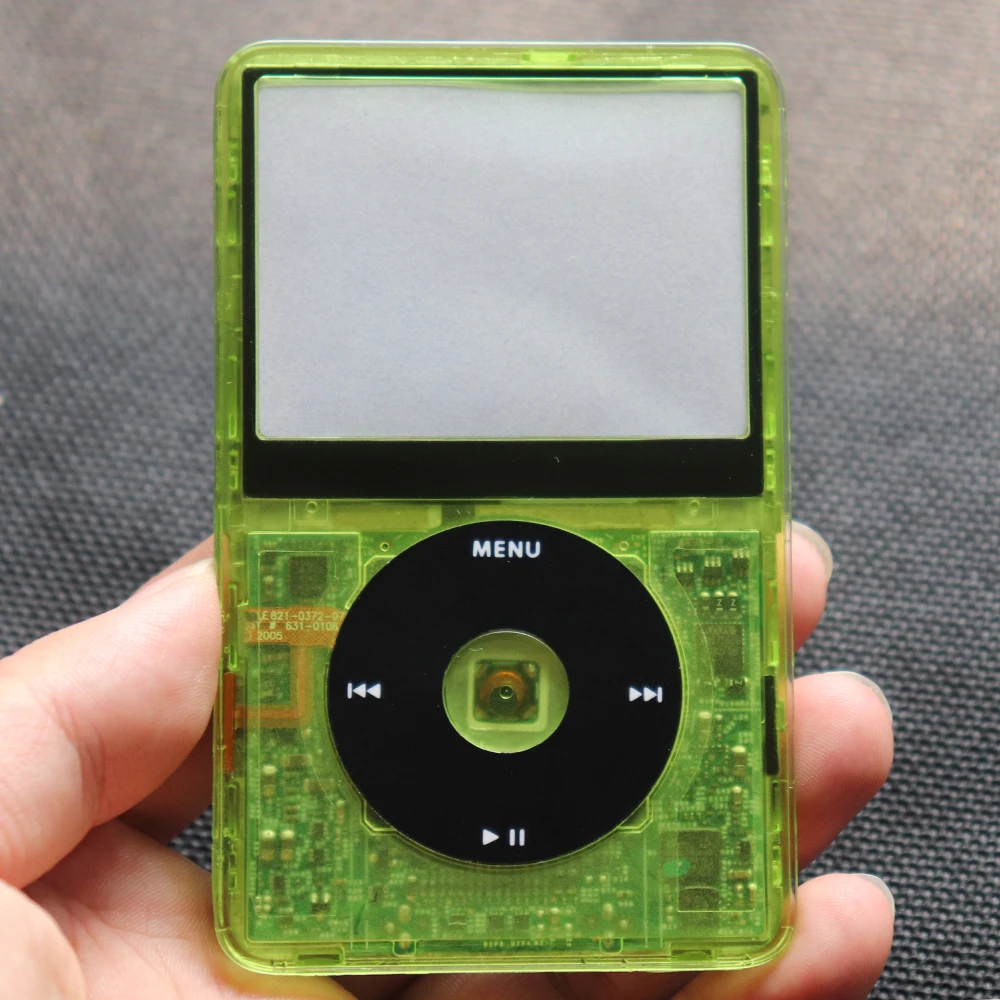Transparente Frontplatte mit Mittelknopf für iPod Video 5. Generation 30GB 60GB 5.5. Generation 30GB 80GB Kunststoffgehäuse – Detail 4