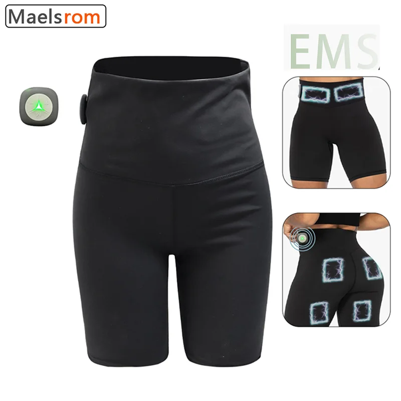 

Smart MicroCurrent EMS Shaping Yoga Shorts with EMS Stimulator Rechargeable Elastic for Women Man Buttock WorkOut Fitness Pant