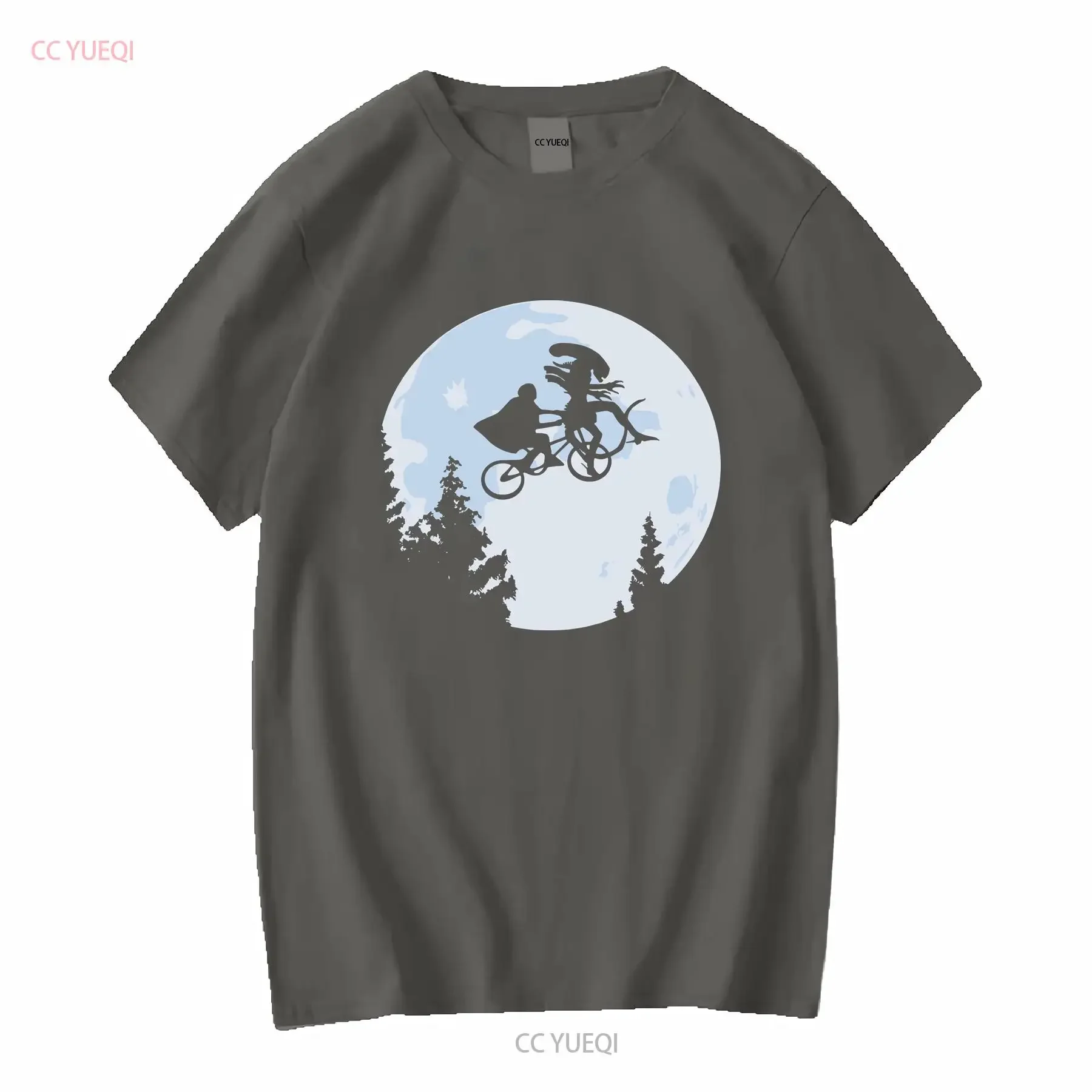 Xenomorph E T shirt 80s movies funny Aliens 1986 the Extra Terrestrial Mashup long or short sleeves vintage Washed homme view 4