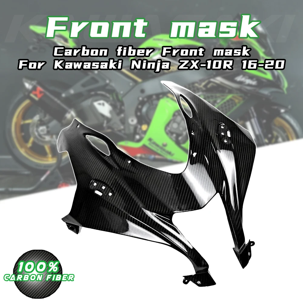 

For Kawasaki ZX10R 2016-2023 2017 2018 2019 2020 100% 3K Full Dry Carbon Fiber Front Mask Kit Motorcycle Body Kits