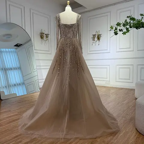 महिलाओं के लिए 2025 सेरेन हिल कस्टमाइज्ड अरबी कारमेल बीडेड मरमेड इवनिंग ड्रेस ओवरस्कर्ट लक्ज़री फॉर्मल गाउन के साथ LA72710A 10 best sales शांत पहाड़ी पोशाक - №8