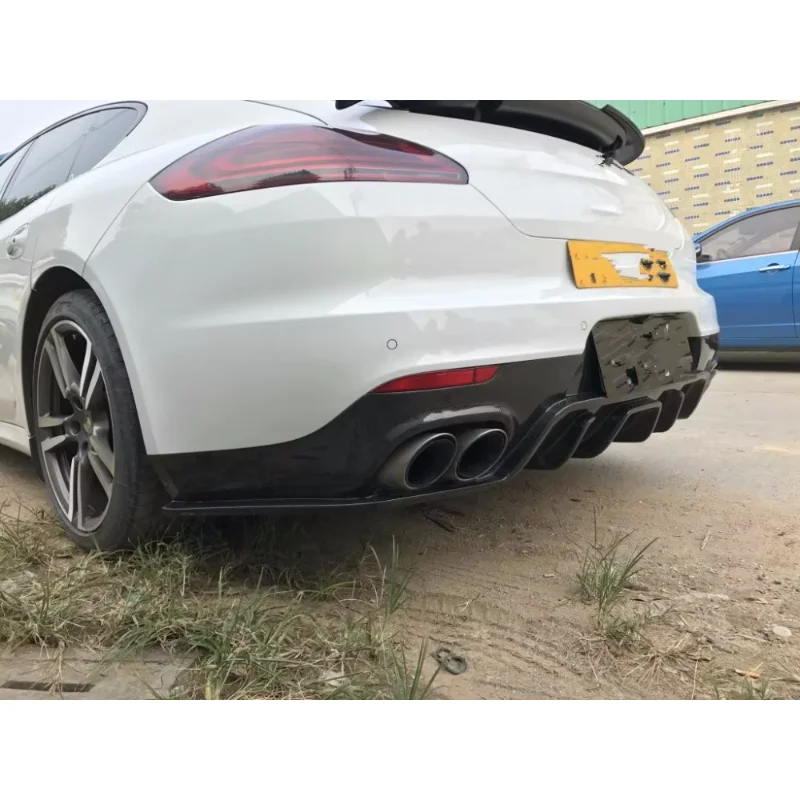 Carbon Fiber Rear Diffuser Lip For Porsche Panamera 2014-2016 Car Bumper Diffuser