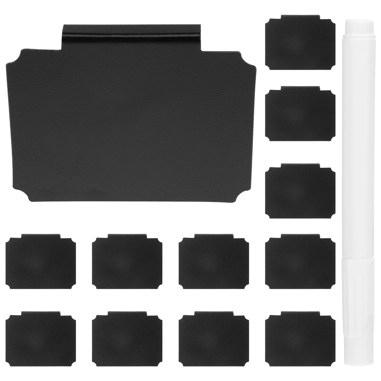 

12 pcs Label Clips Basket Labels Clip On Tags Removable Design PVC Material Water Pen Included Storage Bins Tote Bag