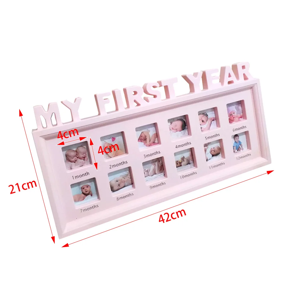 12 Months Kids Growth Picture Frame PVC My First Year Photo Frame Souvenirs Newborn Baby Girl Boy Commemorative Book Home Decor