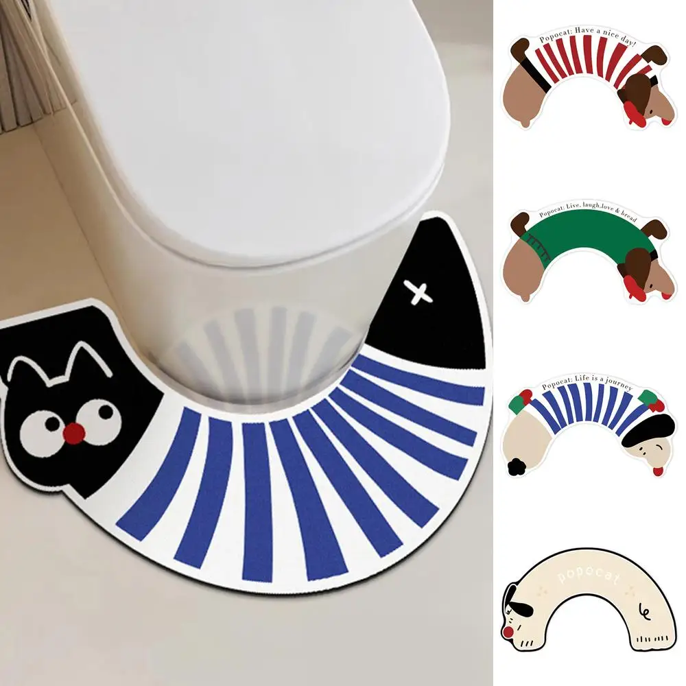 

Quick Drying Sausage Dog Shape Foot Mat Diatomaceous Earth Mat Cartoon Bathroom Anti Slip Mat Cartoon U-shaped Toilet Floor Mat
