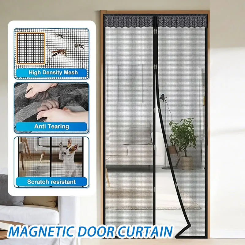 Haustierfreundlicher, mückensicherer magnetischer Türvorhang – weiches Netz für den Innen- und Außenbereich, einfache Installation für Wohnzimmer, Schlafzimmer