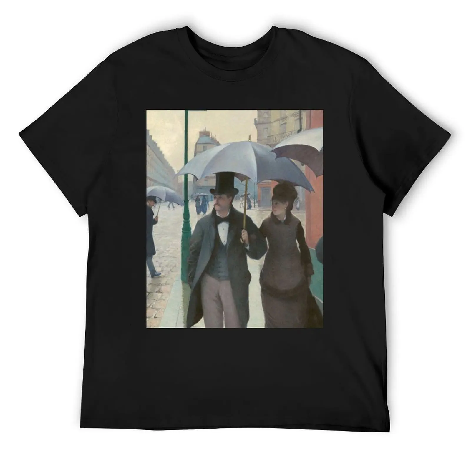 Paris Street; Rainy Day - (Rue de Paris, temps de pluie) - Caillebotte T-Shirt custom t shirt men workout shirt