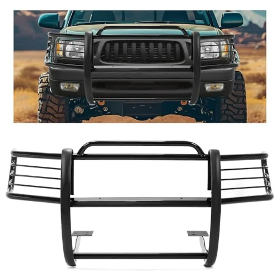 

Front Grille Guard Compatible with 1996-1998 Toyota 4-Runner 2001-2004 Toyota Tacoma Brush Guard Bumper Protector w/Hardware Ste