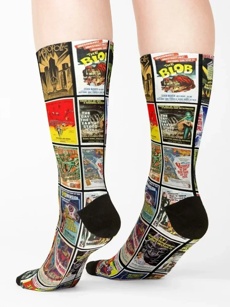 Classic Science Fiction Movie Posters Socks Running Men's funny gifts luxury Men's Socks Women's