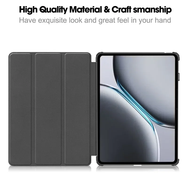 Etui na Oneplus Pad Pro Case 12.1" Tri-Fold Leather Painted Stand Hard Smart Cover For Oneplus Pad 2 Pad2 Case 2024 Funda