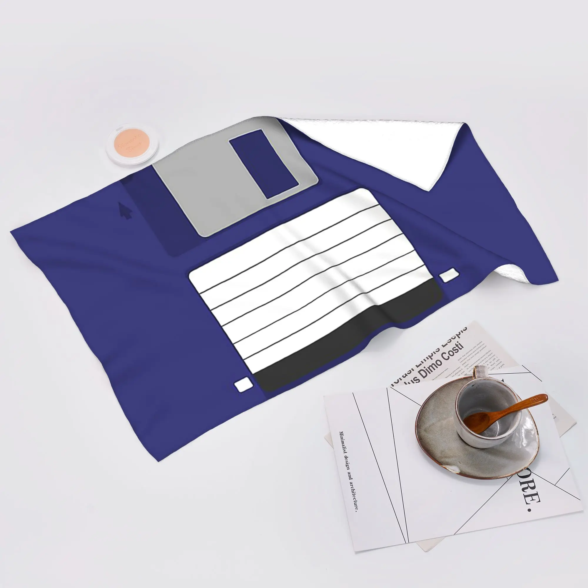 Custom Floppy Disk Soft Face Towel Quick Dry Pool Bath Cotton Towels Breathable