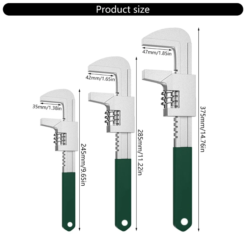 Chave inglesa ajustável ergonômica ângulo reto com abertura, liga aço resistente à ferrugem para reparo doméstico