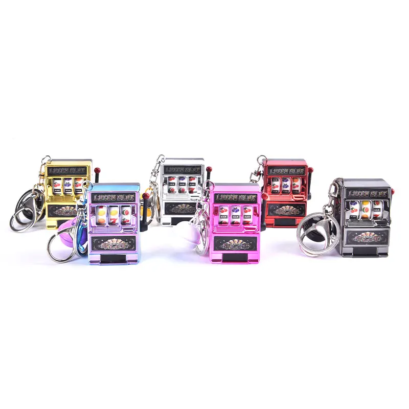 1pc Lucky Jackpot Mini Fruit Slot Machine Fun Birthday Keychain Gift Kids Educational Toy Coin Operated Games Machine