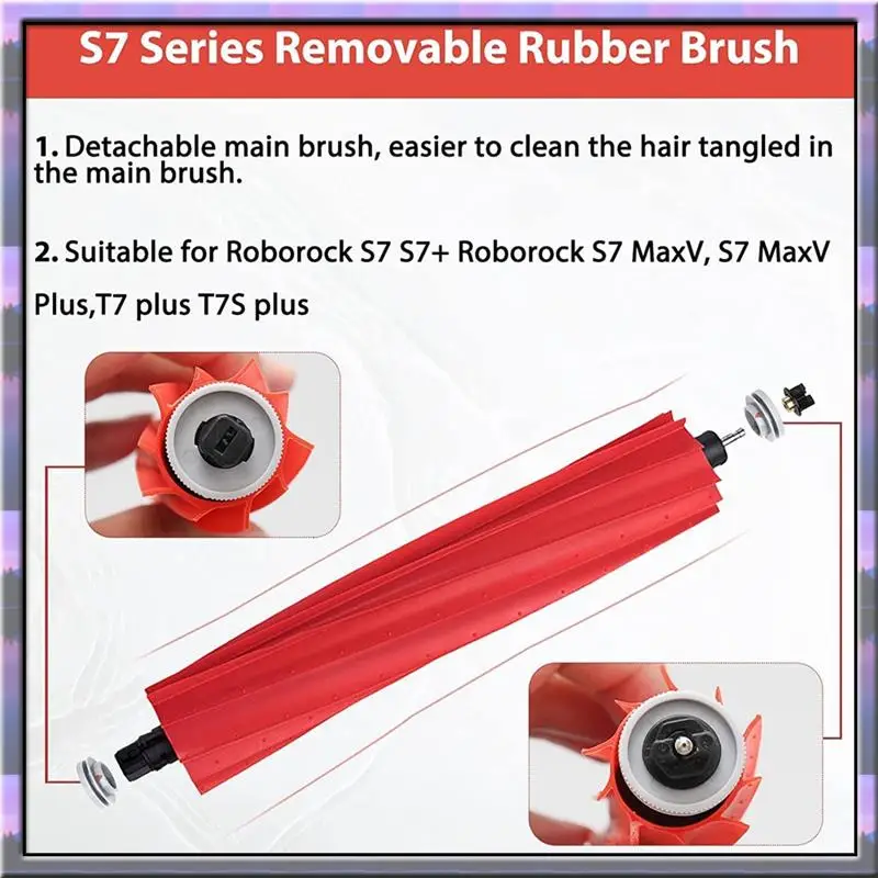 

A63P Top Accessory Set For Roborock S7 Pro Ultra/S7 Maxv Ultra,6 X Dust Bags, Main Roller Brush Robot Vacuum Cleaner Accessories