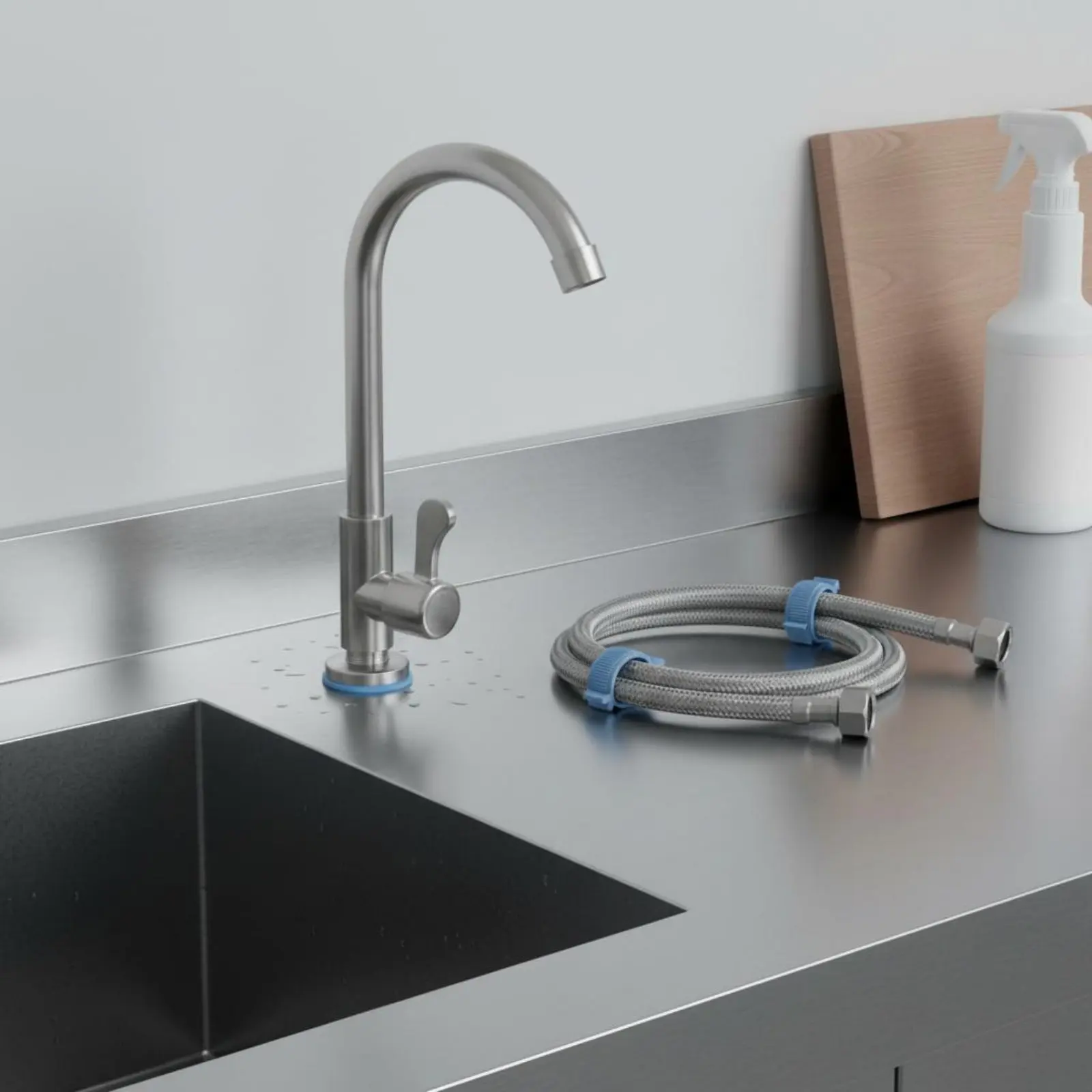 Stainless Steel Kitchen Sink Wear-Resistant Utility Sink with Stand and Shelf Stainless Steel Wash Station Large Capacity