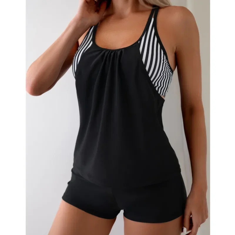 New Swimsuits Black Tankini Sets Female Swimwear Push Up For Beach Wear Two-Piece Bathing Suits Pool Women Swimming Suit 2025