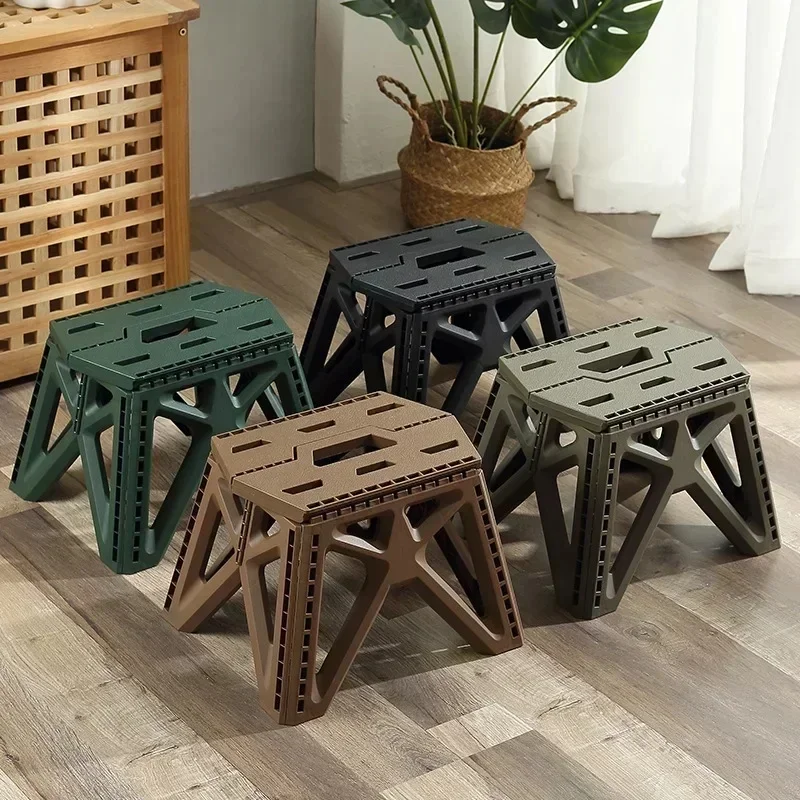 Portable Fold-Up Camping Stool with Strong Frame, Lightweight Build, and Space-Efficient Design for Fishing and Beach Trips