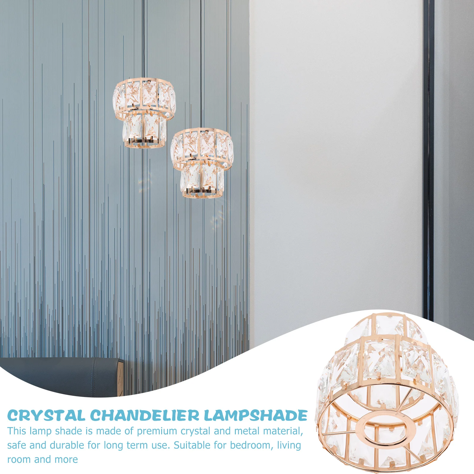 

Хрустальный абажур, современный стиль, прочный металл, материал премиум-класса, декоративный потолочный светильник, сменный абажур для светодиодной лампы