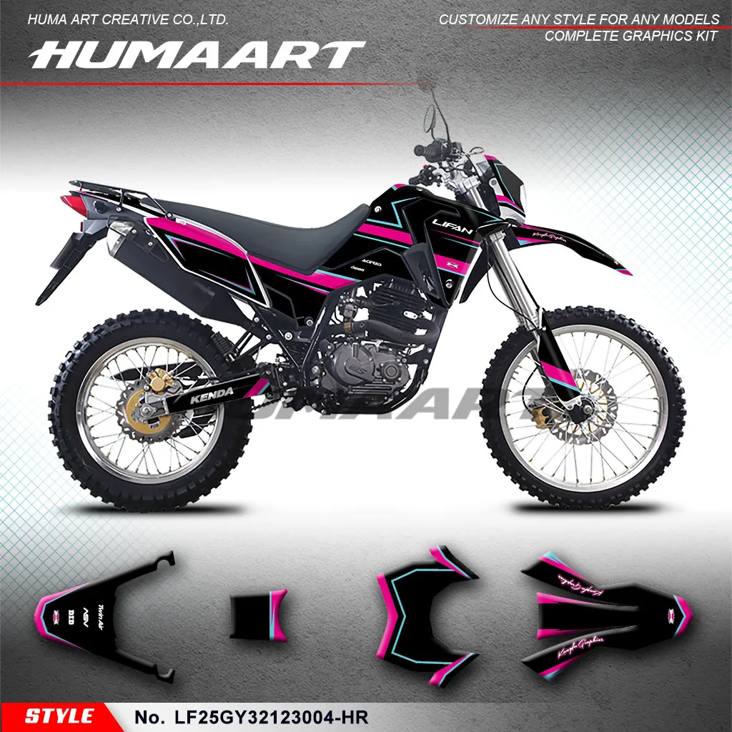 

HUMAART Graphics Decal Kit Durable Vinyl for LIFAN LF250GY-3 2021 2022 2023 KPX 250 KPX250 LGC-Fi, Restyle, LF25GY32123004-HR