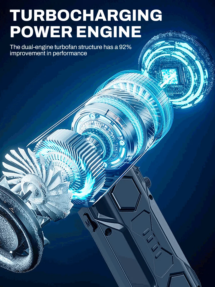 Kipas Turbo X11 Peniup Isi Ulang Asli 990000RPM 65M/s Peniup Udara Tanpa Sikat Kipas Jet Turbo Kipas Debu Portabel Pengering Listrik